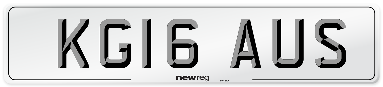 KG16 AUS Number Plate from New Reg